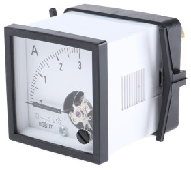 Amperomierz analogowy panelowy DC zakres 0/3A For Shunt 75mV wysokość wycięcia: 48mm wartość 0/3A For Shunt 75mV Klasa
