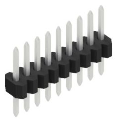 Pin header, 9 pole, pitch 1.27 mm, straight, black, SLVW10369Z