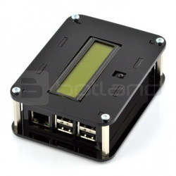 Obudowa do Raspberry Pi 3B+/3B/2B i modułu PiFace Control & Display 2 - czarna