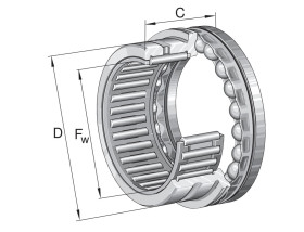 ‎Łożyska rolkowe NKX70-Z-XL Ø wew: 70 mm Ø zew: 85 mm Rolka igłowa, Kula osiowa szerokość 40 mm INA50000 N92000 N