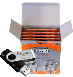 120 x bateria cynkowo-powietrzna Rayovac Extra Advanced 13 + pendrive 4GB
