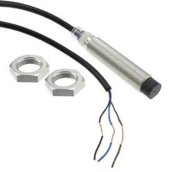 Czujnik zbliżeniowy M12 Indukcyjny 8 mm Omron Wpuszczany 10 → 30 V dc długość 70mm Gwintowany