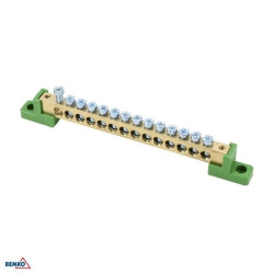 Listwa zaciskowa na izolatorach płaskich 8x12 14-torowa zielona