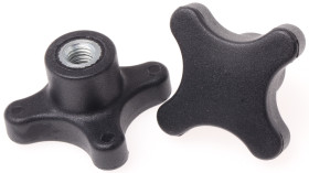 Pokrętło mocujące M8 długość gwintu: 15mm średnica pokrętła 50mm średnica gwintu: 8mm Z czterema ramionami Otwór