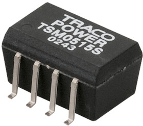DC converter, 21.6-26.4 VDC, 1 W, 1 output, 9 VDC, 78 % efficiency, TSM 2409S