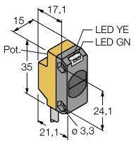 Bezzwrotny czujnik fotoelektryczny Turck QS18VP6RB W/30 3061674 1 szt.