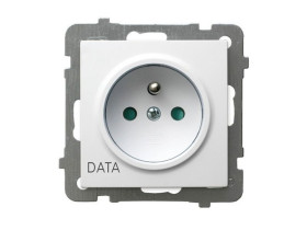 AS ANTYBAKTERYJNY Gniazdo pojedyncze z uziemieniem DATA z przesłonami torów prądowych produkt zawiera szkło fosforanowo-srebrowe