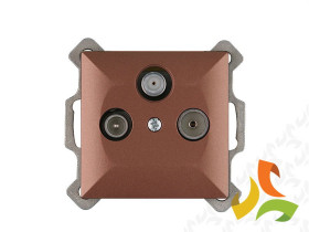 PERŁA Gniazdo antenowe podwójne RTV-SAT miedź metalik GAPS-2P ABEX