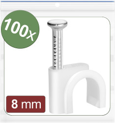 Quadrios 24CA421 Haczyki z tworzywa sztucznego 24CA421 Zakres średnicy wiązki 5 do 8 mm biały 100 szt.