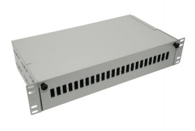 Przełącznica światłowodowa 2U/19, 24xSC Duplex, wysuwana, szara