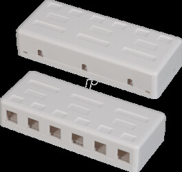 1303-6 Keystone empty housing 6 port, white
