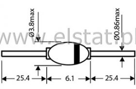dioda impuls. BYV 27 200V 2A <25ns SOD57