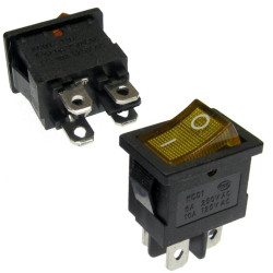 Przełącznik podświetl. mały 230V Żółty