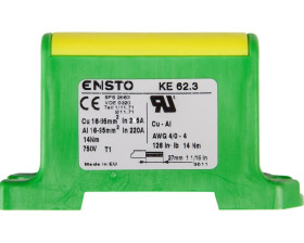 Złączka szynowa 2-przewodowa 16-95mm2 zielono-żółta KE62.3