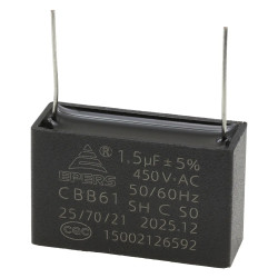 Kondensator rozruchowy do silnika 1.5uF 450VAC B class CBB61 do druku