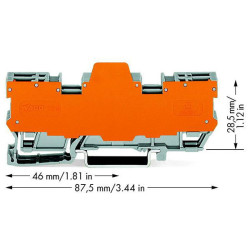 WAGO 769-162/769-313 2-pin Block &amp; Separator 2-jumper 4-pole 11.1mm Grey