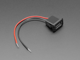 Adafruit Snap-In Panel Mount Cable - USB-A Socket to 2 Wires