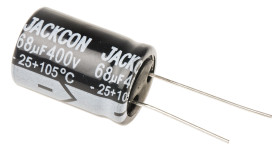 Kondensator 68μF 400V dc Radialny, Otwór przelotowy RS PRO roztaw: 7.5mm 18 (Dia.) x 26mm