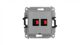 Icon Mechanizm Gniazda Głośnikowego Podwójnego, Bez Pola Opisowego Szary Mat...