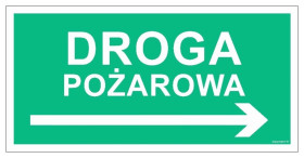 ZNAK - AC078 Droga pożarowa w prawo 20 x 10 cm PS - Płyta 1mm foto.