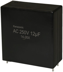 Kondensator foliowy 12μF 250V ac Panasonic Metalizowany polipropylen rozstaw: 45.6mm THT ±10