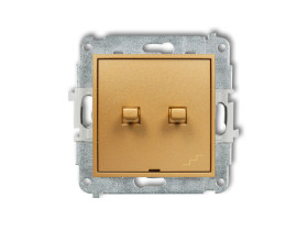 MINI Wyłącznik pojedynczy ze schodowym (wspólne zasilanie) w stylu amerykańskim złoty 29MWPUS-10.1 KARLIK