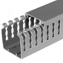 Kanał grzebieniowy 40x40mm szary korytko kablowe z pokrywą NEKU / 2 m /