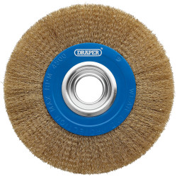 Draper 08067 Brassed Steel Bench Grinder Wire Wheel Brush, 200 x 31.75mm