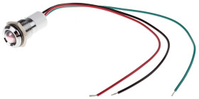 Lampka kontrolna do montażu panelowego 12V dc 14mm LED Chrom Wyprowadzenia RS PRO