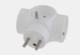 TRÓJNIK ELEKTRYCZNY ROZGAŁĘŹNIK 3 GNIAZDA Z UZIEMIENIEM 3X ZŁODZIEJ