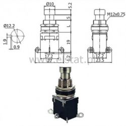 Przeł. TL6520-212 chwilowy 2 x ON-(ON) nożny 6p