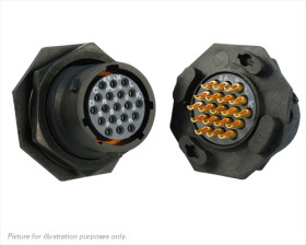 Złącze wielostykowe przemysłowe 19-pinowe, panelowe Wtyczka Souriau Sunbank by Eaton