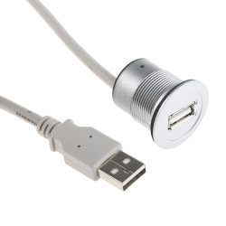 Kabel USB Złącze A USB A Złącze B USB A dł. 500mm Przewód przedłużający USB USB 2.0 kolor: Szary
