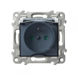 SZAFIR Gniazdo bryzgoszczelne z uziemieniem IP-44 z przesłonami torów prądowych wieczko przezroczyste biały GPH-1ZZP/m/00/d