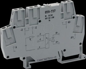 859-737 Optocoupler module, E: 24 V DC, A: 0 … 30 V DC, 5 A, grey