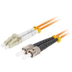 Patchcord światłowodowy FO MM ST/UPC-LC/UPC duplex OM2 50/125 pomarańczowy 5m LANBERG