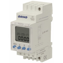 Programator czasowy 7dn. PRE-451 DIN 2-wyj. ORNO Astronomiczny 100-progr.