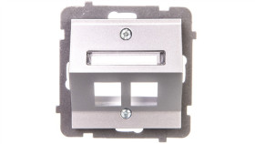 As Obudowa Gniazda Komputerowego Podwójnego Skośna Srebro Gpk-2Gs/P/18