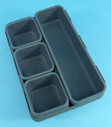 ORGANIZER MODUŁOWY 8szt DO SZUFLAD GRAY