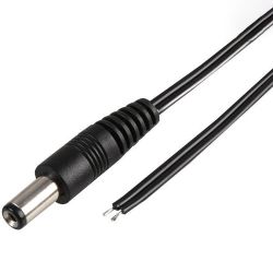 2.1mm DC plug to bare wire lead (2m)