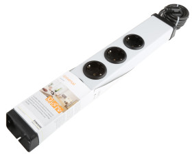 Listwa zasilająca 1.5mm², 16A, 250 V, 5 wtykowa CEE 7/7 niemieckie Schuko/francuskie dł. kabla 1.5m Czarny PVC Typ F