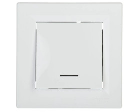 Łącznik Asfora schodowy z podświetleniem zaciski śrubowe biały z ramką EPH1500321