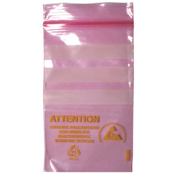 Bondline LTP46 Pink Loc Top Antistatic Bags 100 x 200mm (4&quot;x6&quot;) Pack Of 100