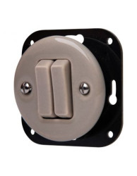 CERAMICZNY WŁĄCZNIK PODTYNKOWY DWUTOROWY SCHODOWY KLAWISZOWY PASTELOWY OLIWKA BEZ RAMKI