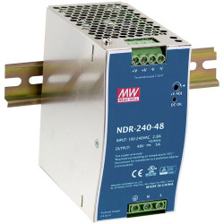 Mean Well NDR-240-48 rail PSU 240W DIN mount 1 output LED indicator