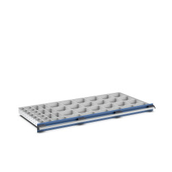 Regał magazynowy głębokość 650mm szerokość 1300mm wysokość 75mm Jasnoszary Polipropylen, Tworzywo sztuczne z recyklingu