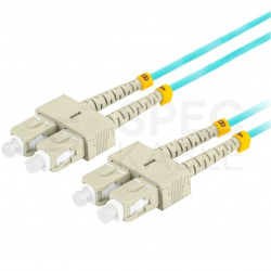 Patchcord światłowodowy MM SC/UPC-SC/UPC duplex 3mm OM3 aqua 3m LANBERG