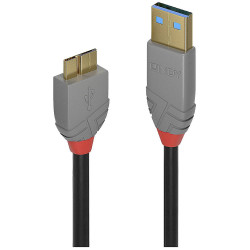 LINDY 36765 USB cable USB 3.2 Gen 1 USB-A to Micro-B 0.50m Black