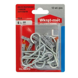 Kołek z hakiem sufit. BS-06 WM 12szt blist.462118