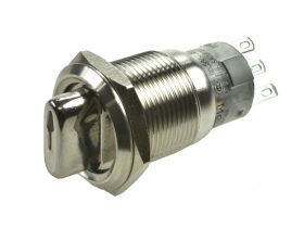 Przełącznik; obrotowy; LAS1-AGQ-11X/21/S; ON-ON; 2 pozycje; bistabilny; na panel; do lutowania; 2 tory; srebrny stalowy; 5A; 250